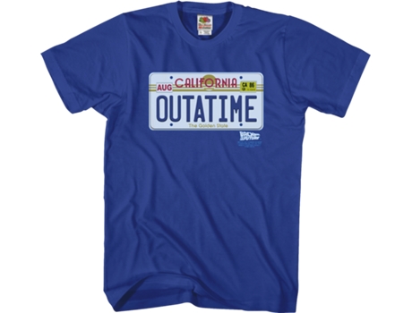 Camiseta Unisexo DEEPSTONE OUTATIME License Plate Back To The Future Azul real (M)