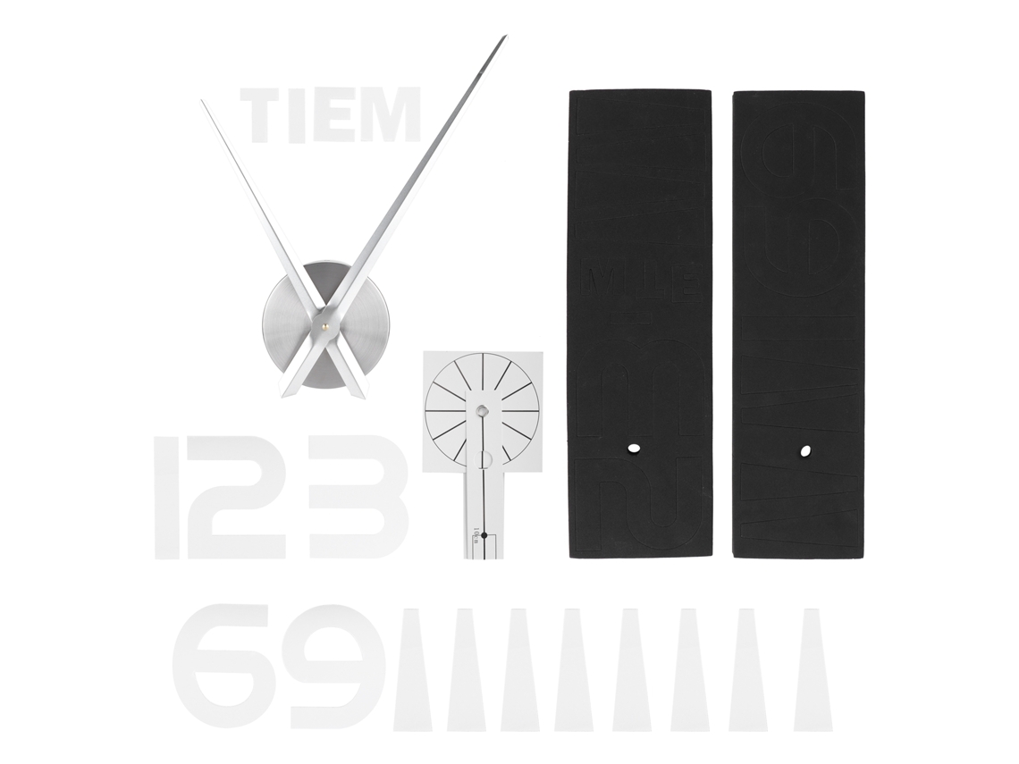 Reloj de pared sin marco Baok con superficie de espejo, adhesivo, decoración DIY para sala de estar, dormitorio, oficina, plateado