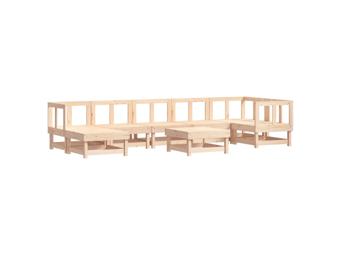 Maison Exclusive - Juego De Muebles De Jardín 8 Piezas Madera Maciza De Pino