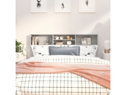 Mueble Cabecero Gris Hormigón 180x19x103,5 Cm