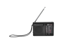 Radio portátil de bolsillo Baok con sintonización manual FM/AM para uso en interiores, exteriores y oficinas, con conector para auriculares externos.