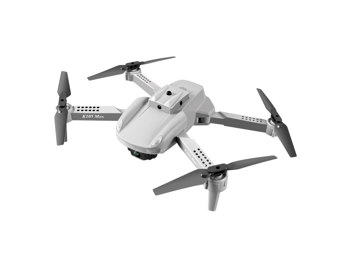 Mini dron K105 Max con cámara única 4K Evitación inteligente de obstáculos (3 baterías - Duración de la batería: 15 min - Gris) YIZHOOD