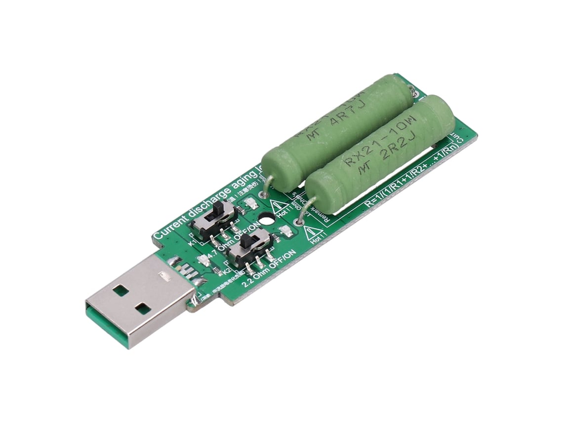 Mini Comprobador De Carga Usb Con Resistencia De Descarga Para Power Bank, Botón De Corriente De 1a/2a/5vdc