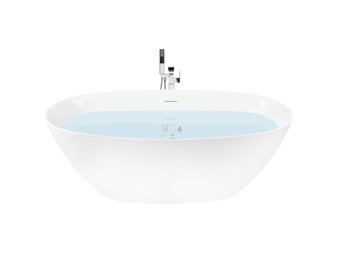 Banheira Autónoma Beliani Kollpa De Acrílico Branco 74x160x59