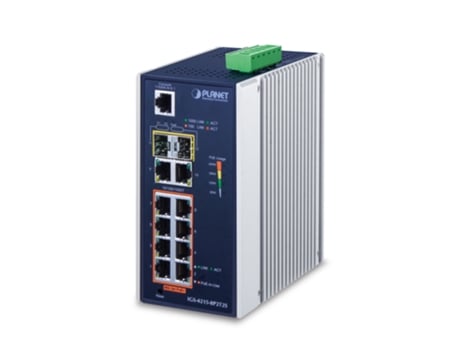 Switch PLANET Igs-4215-8P2T2S Network Managed L2/L4 Gigabit Ethernet 10/100/1000 Power Over Ethernet Poe Blue Silver