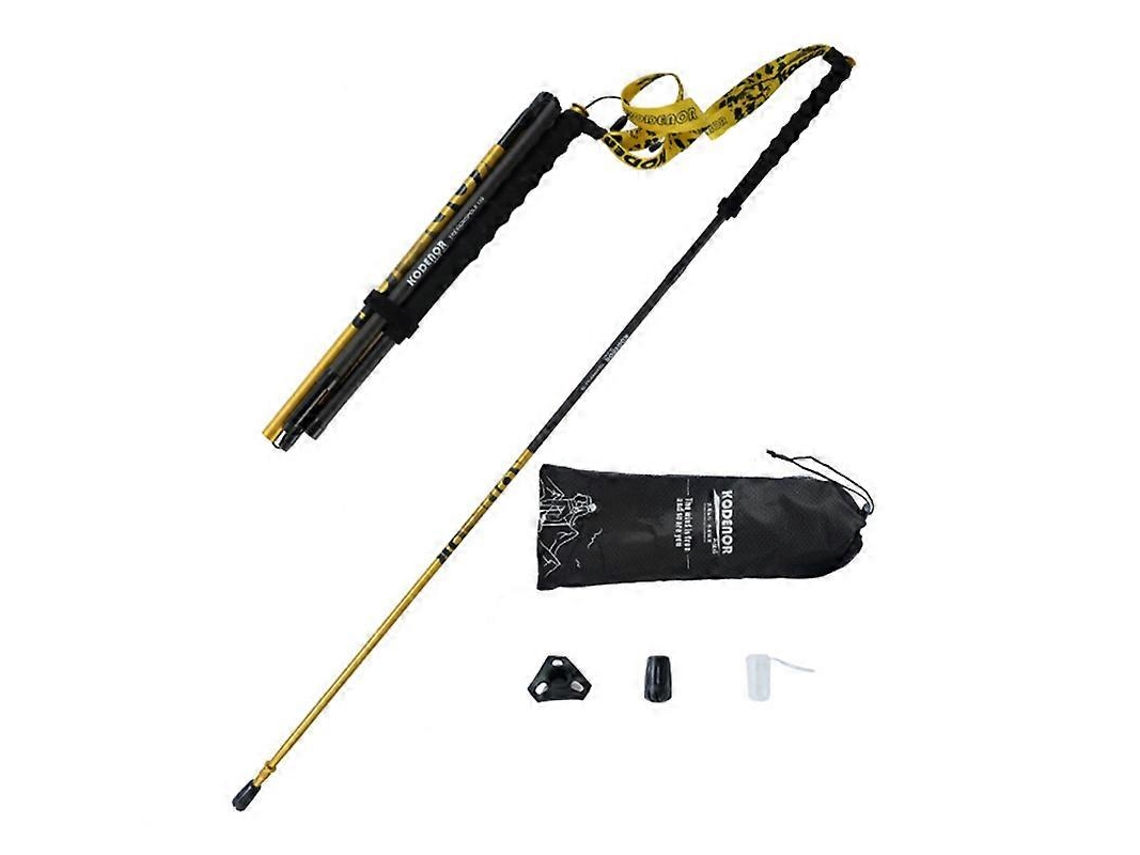 Bastón de trekking plegable de 4 secciones Kodenor en fibra de carbono, 110 cm, ultraligero y retráctil.