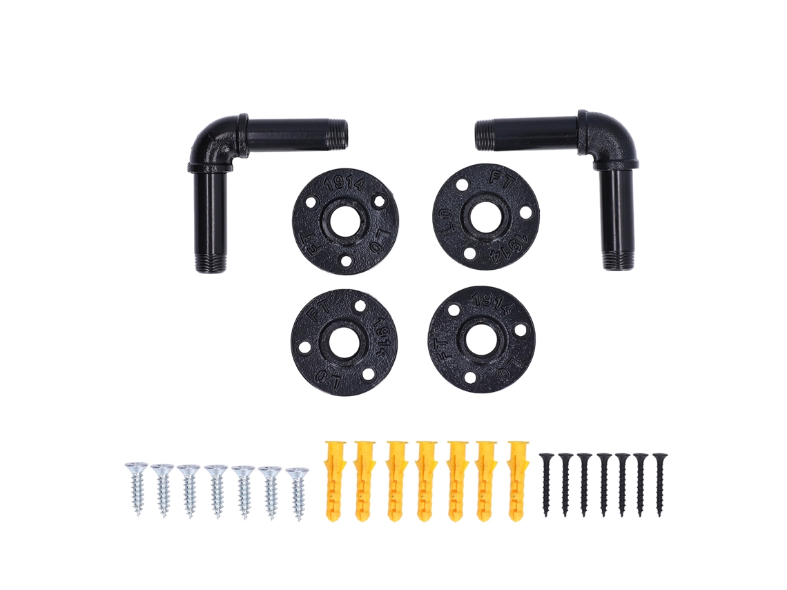 Soportes De Estante De Tubería De Hierro Negro, Montaje De Pared Estilo Industrial Retro