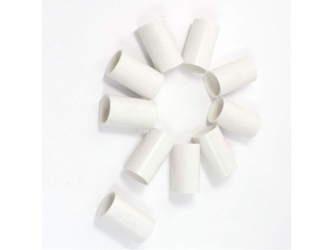 10 piezas de tubo de vinilo clorado blanco con adaptador deslizante de 20 mm y puerta exterior recta. CHABERLU