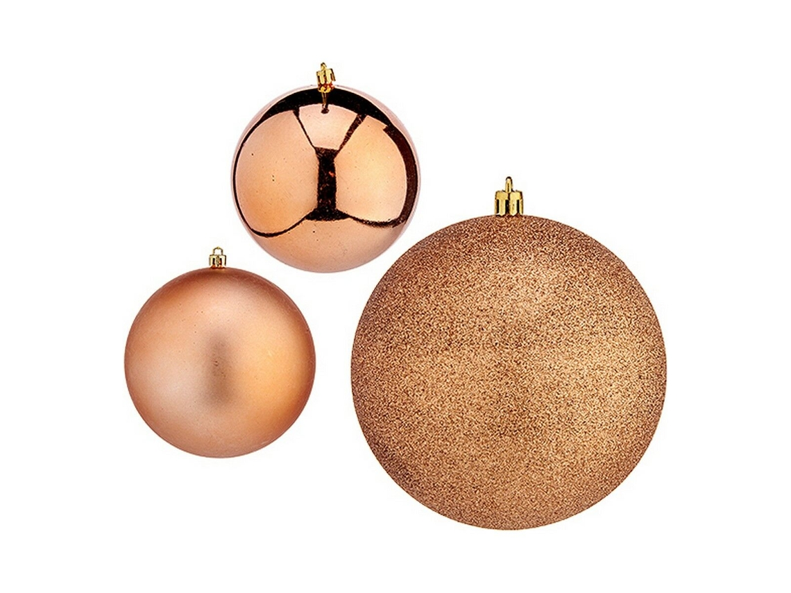 Bolas de Navidad 10 cm 6 Unidades Cobre Plástico