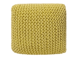 Otomana decorativa BELIANI Conrad de Algodón Amarillo 50x50x31