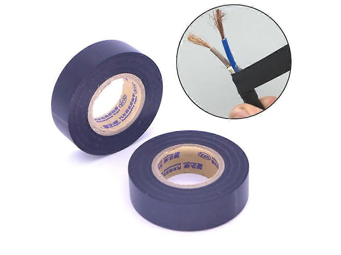 Cinta aislante eléctrica de PVC negra, 18 mm x 25 m, ignífuga, con adhesivo, para proyectos eléctricos de bricolaje. Rosewell