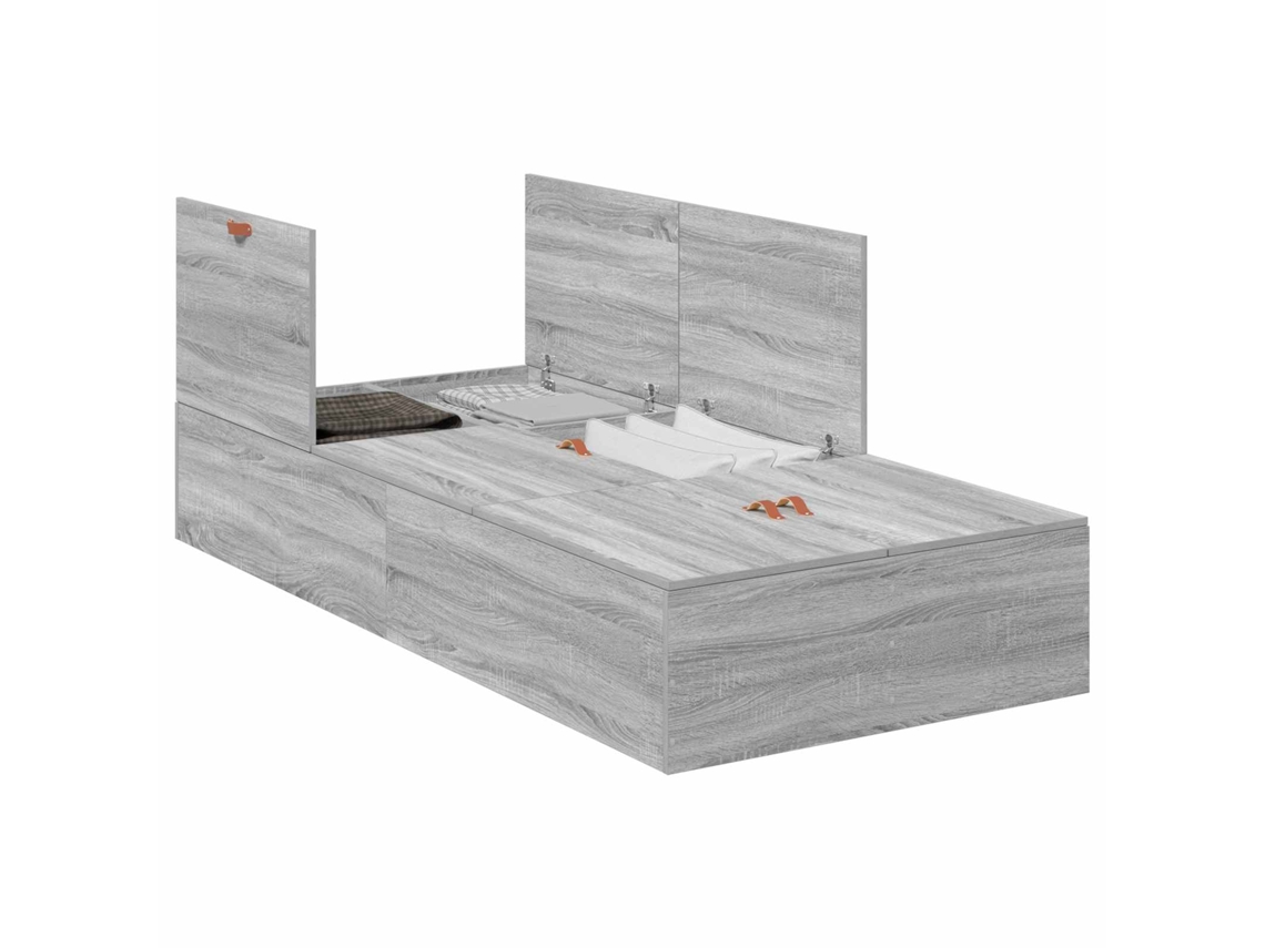 Maison Exclusive - Cama Con Almacenamiento Gris Sonoma 100 X 200 Cm