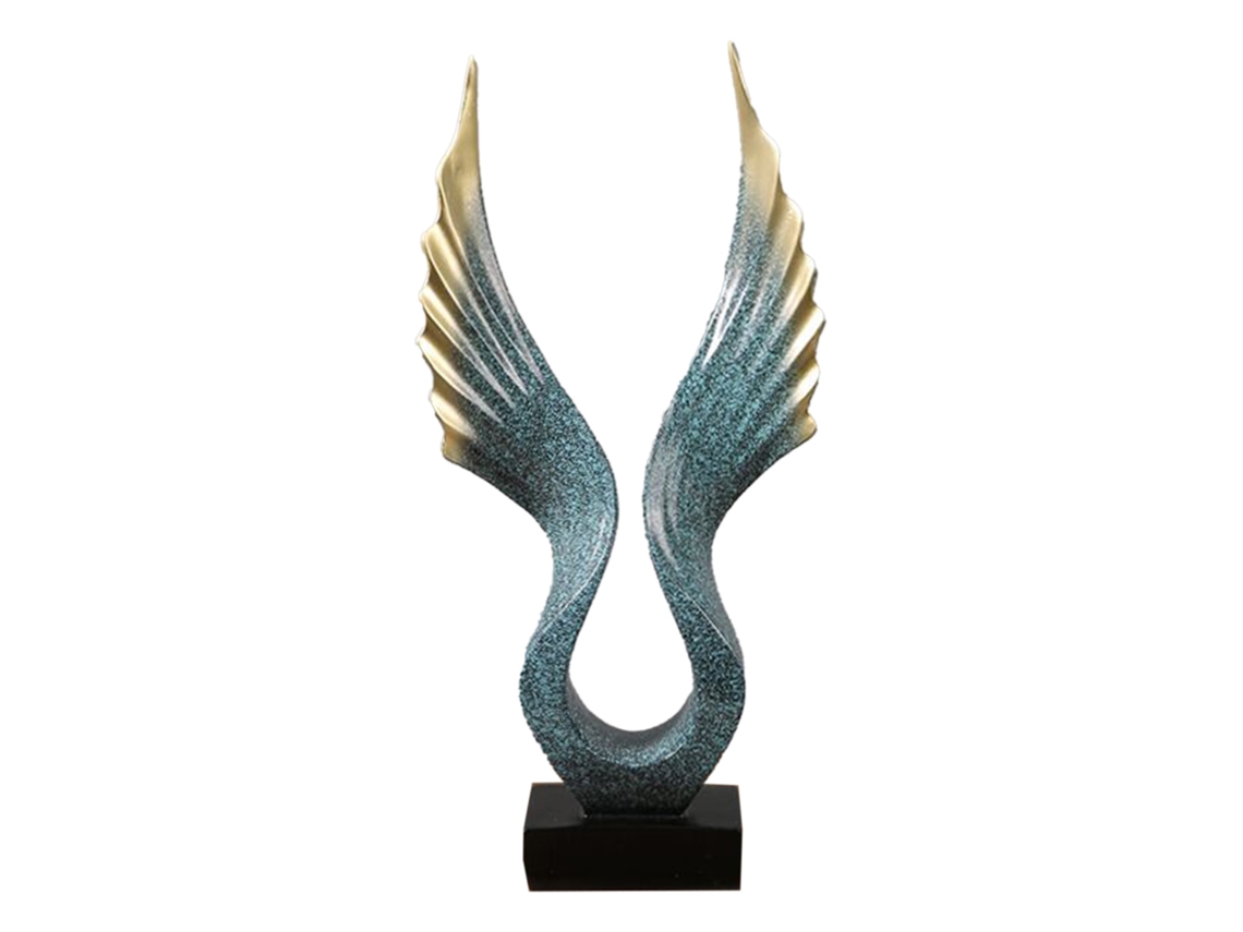 Estatua De Resina Para Mueble De Tv Moderno Con Ángel Alado Azul Champán