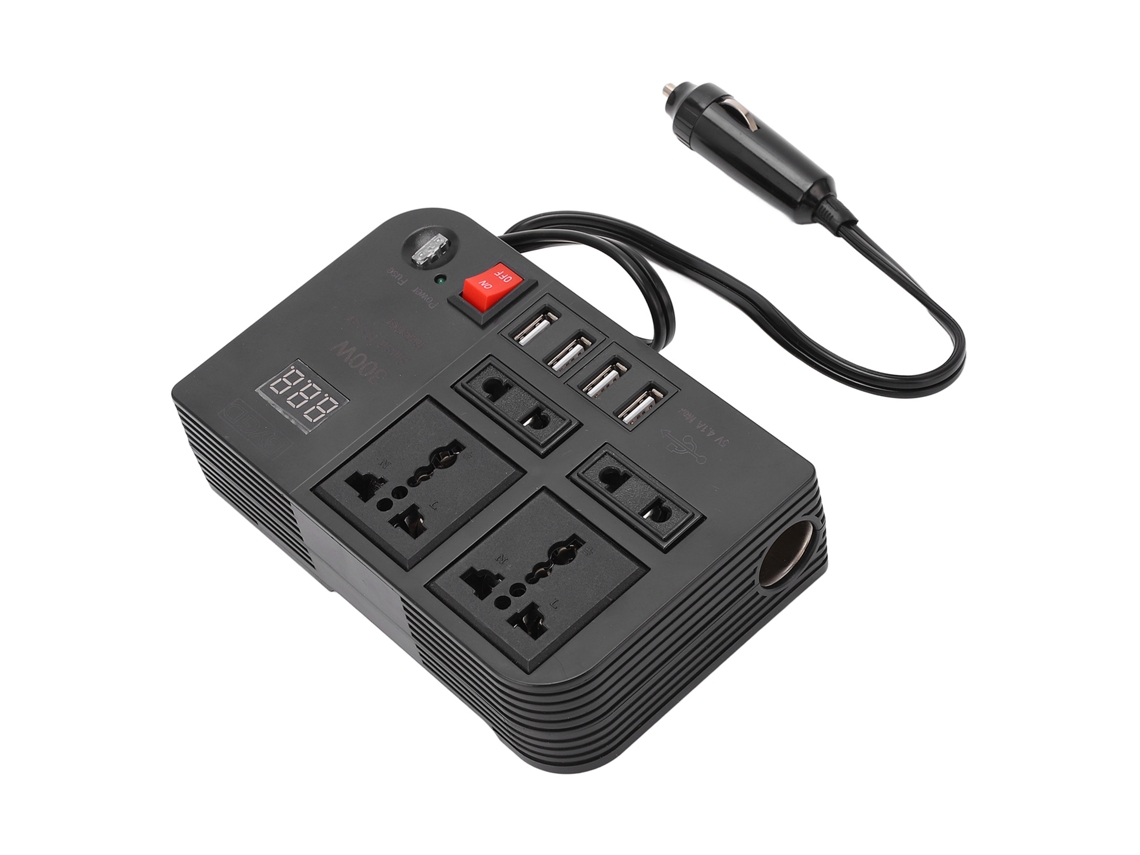 Veloriskku-conversor De Energia Dc 12v Para Ac 220v Inversor Transformador 300w Com 4 Portas Usb E 4 Tomadas Inteligentes