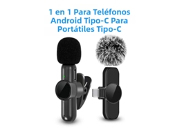 Microfone de Lapela Sem Fio 2.4g, com Cancelamento de Ruído, Compatível com Vários Dispositivos. MDUG (porta Tipo C)