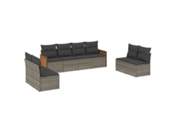 Maison Exclusive - Set De Sofás De Jardín 8 Pzas Y Cojines Ratán Sintético Gris