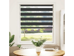 Maison Exclusive - Estor Cebra Negro 100x100 Cm Tejido Ancho 95,9 Cm Poliéster