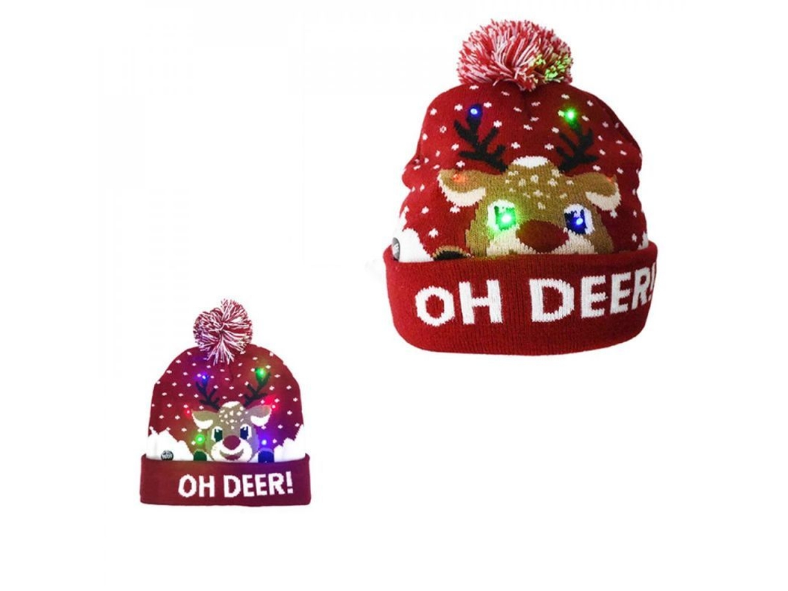 2026-gorro Navideño De Lana Con Led Luminoso Para Adultos Y Niños Decoración Navidad Año Nuevo Wgk 20x20cm A