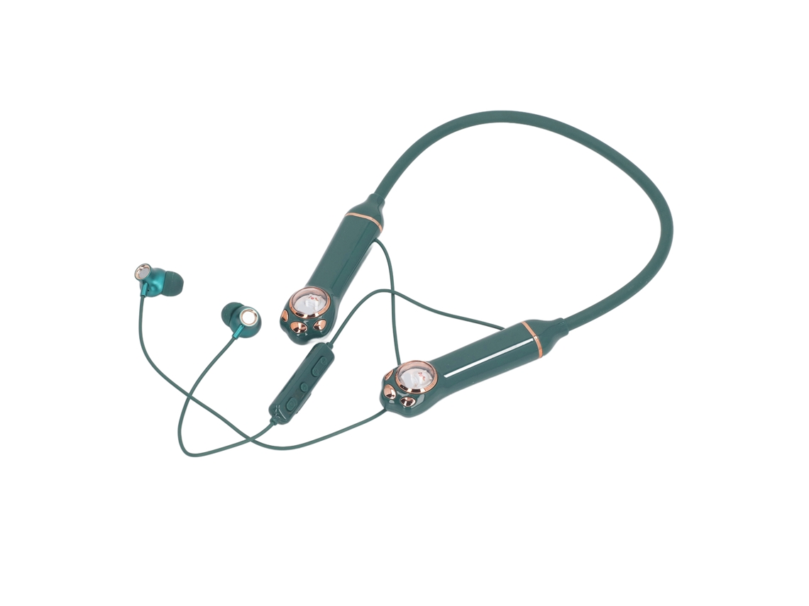 Fones De Ouvido Colar Bluetooth 5.3 Ipx5 Estéreo Com Luz Rgb E Magnético Para Academia Verde