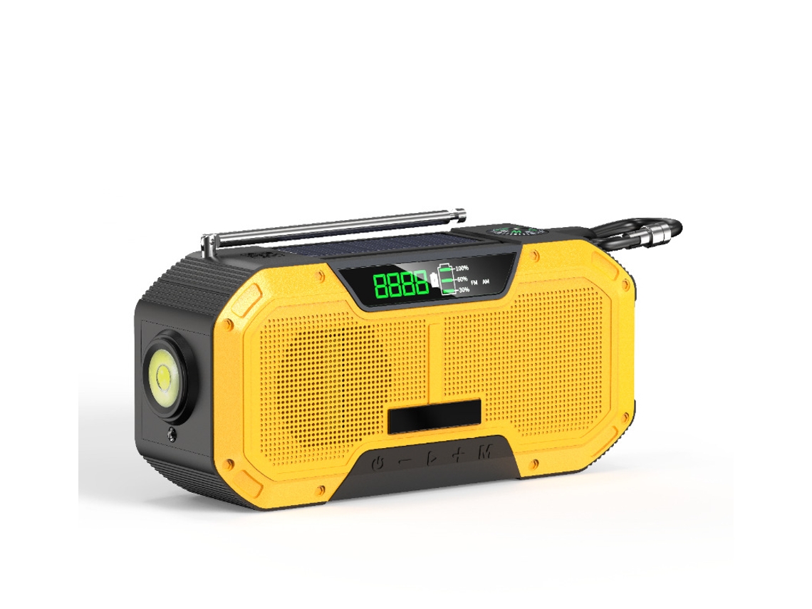 Radio Solar, Luz Led De Emergencia Para Radio Meteorológica, Energía Solar, Luz De Flash De Emergencia (Amarillo) DIGITALLAB