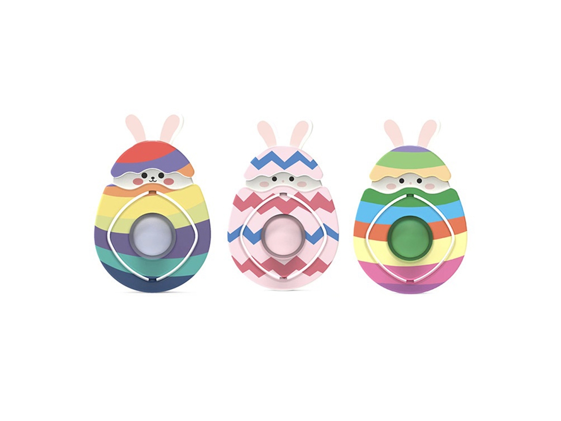 Vlola-3 Piezas Juguete De Conejo De Pascua Push Bubble Juguete Sensorial Para Aliviar El Estrés Silicona Presionar Burbujas Para Niños Y Adultos