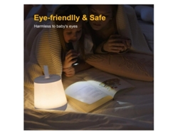 Lámpara táctil LED portátil de noche con puerto de carga USB rápido, luz blanca cálida regulable de 5 niveles y RGB. Bestvite