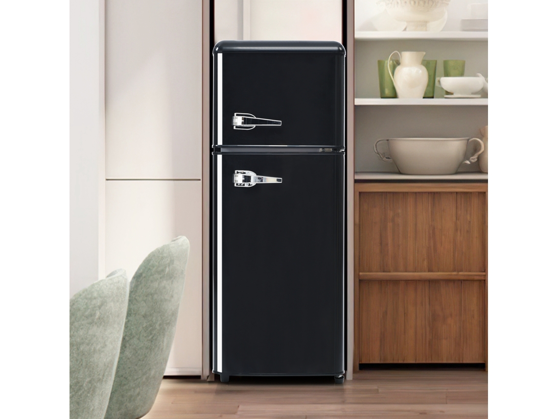 Nevera Retro 92l - Congelador 28l, Luz Led, Alta Eficiencia Energética, Diseño Elegante - Negra