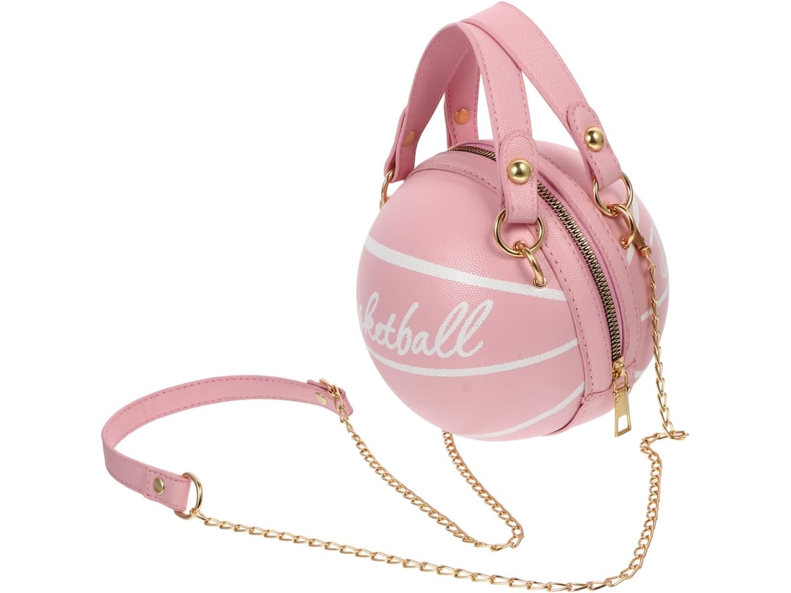 Bolso Pequeño Redondo De Pu Para Pelotas Deportivas Con Correa Para El Hombro Para Mujer, Ideal Para Ir De Compras.