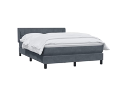 Maison Exclusive - Cama Box Spring Con Colchón Terciopelo Gris Oscuro 160x210 Cm