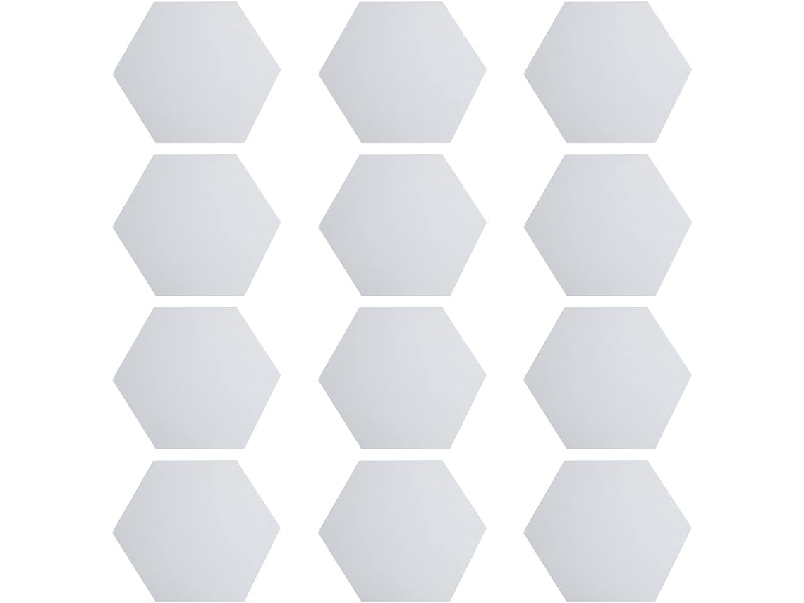 Juego de 12 pegatinas de pared hexagonales de acrílico con efecto espejo para decoración moderna de sala de estar y dormitorio para adultos - Elegante - GOKOCO