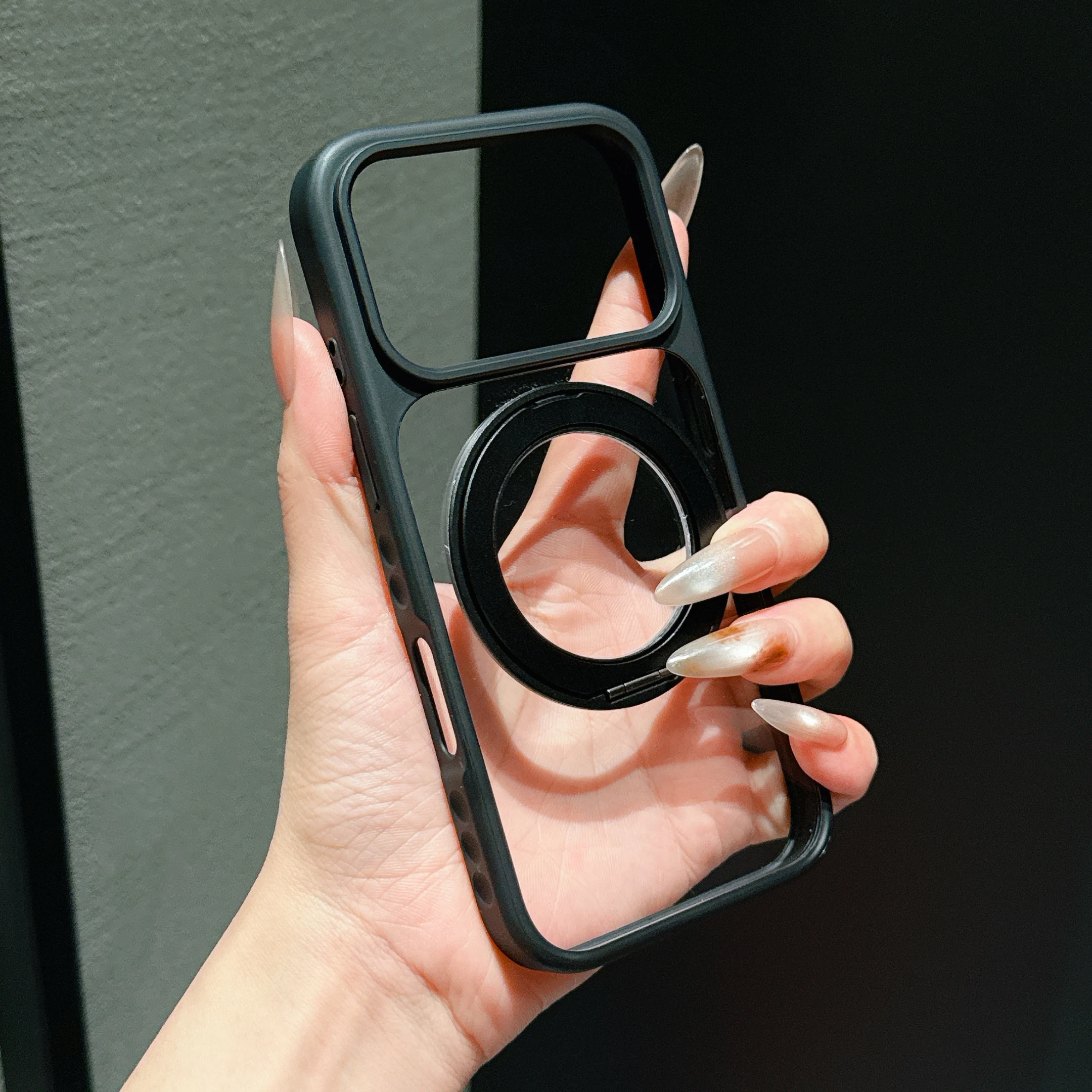 (iphone 17 Pro Max Negro) Funda Para Coche Con Soporte De Anillo Giratorio De 360°, Magnético