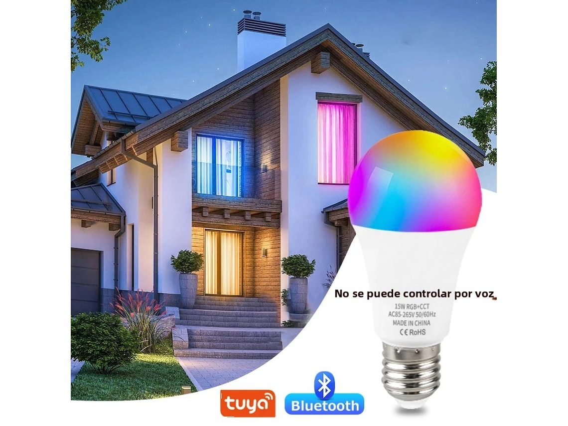 (versión Bluetooth De 4 Piezas) Bombilla Led Inteligente E27 Rgbcw 15w 100-240v Con Aplicación Y Control Por Voz