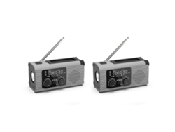 Radio meteorológica de emergencia dual, radio de alerta meteorológica de 4000 mAh con carga solar, manivela y carga USB, AM/