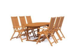 Maison Exclusive - Juego De Comedor Para Jardín 7 Piezas Madera Maciza De Acacia 120-170 Cm