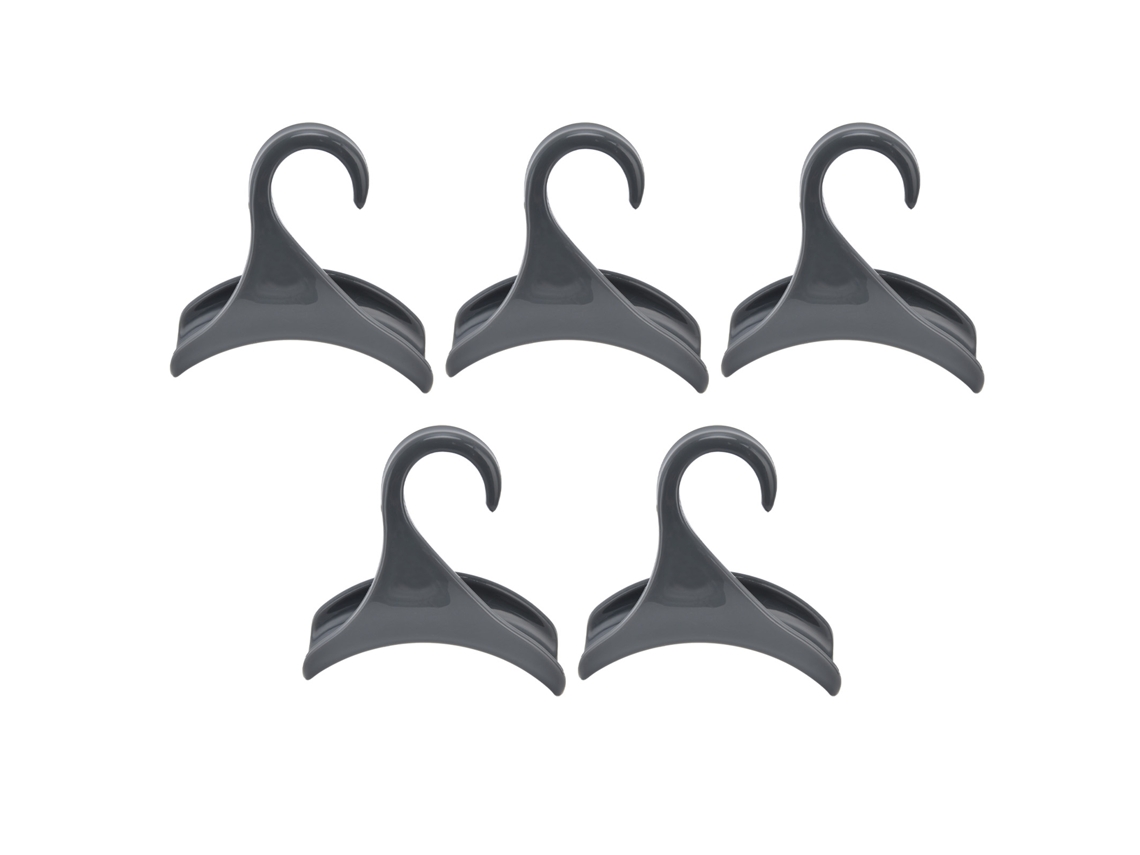 Soporte para bolsos de 5 piezas con gancho para armario, color gris