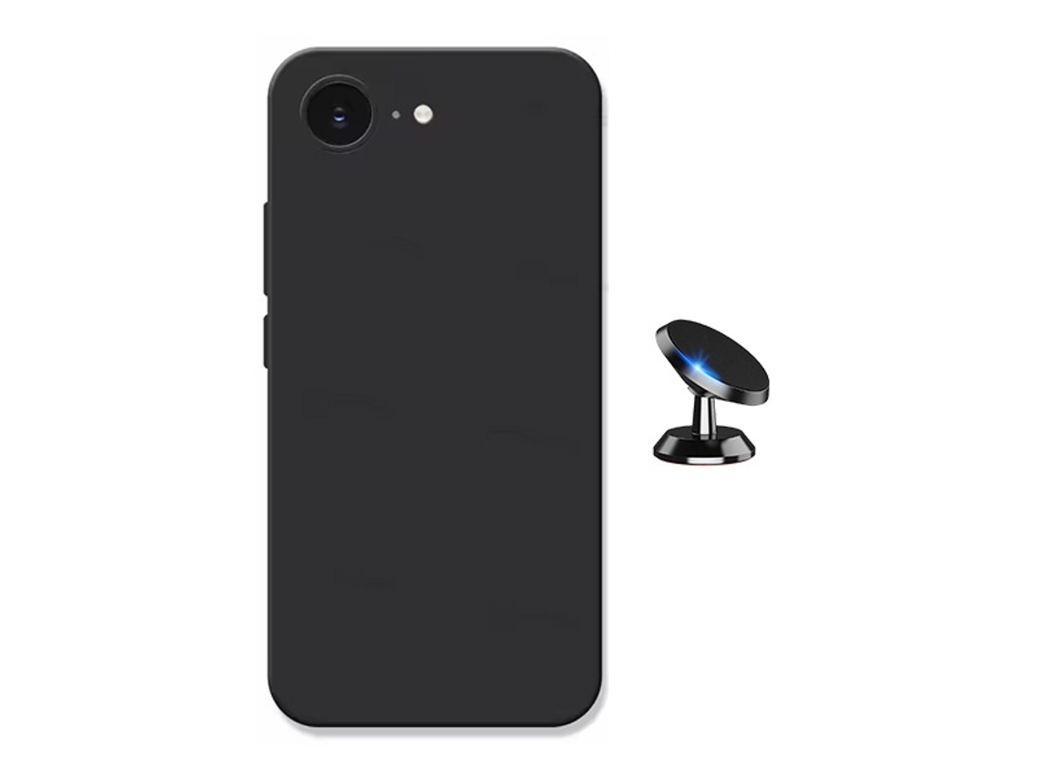 Kit Suporte Magnético Capa Silicone Líquido Phonecare Para Apple Iphone 17e - Preto