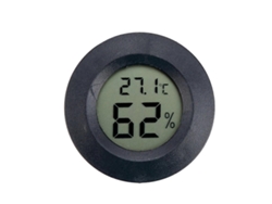 Mini higrómetro y termómetro LCD redondo para uso en interiores Nostalgia88 (negro)