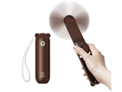Ventilador de mano Yizhood con batería externa de 4800 mAh, 46 horas de autonomía, 3 velocidades y flujo de aire mejorado (marrón)