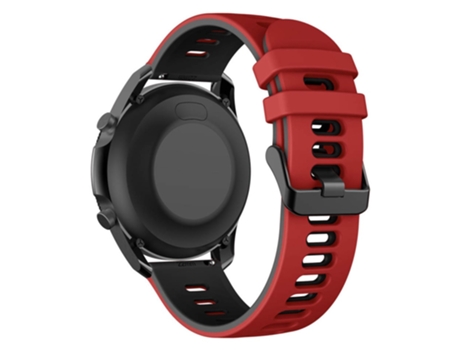 Correa de Silicona bicolor 22mm para Samsung Galaxy Watch3 45mm/Huawei Watch 3/Garmin Forerunner 255/Apex 46mm - rojo/negro