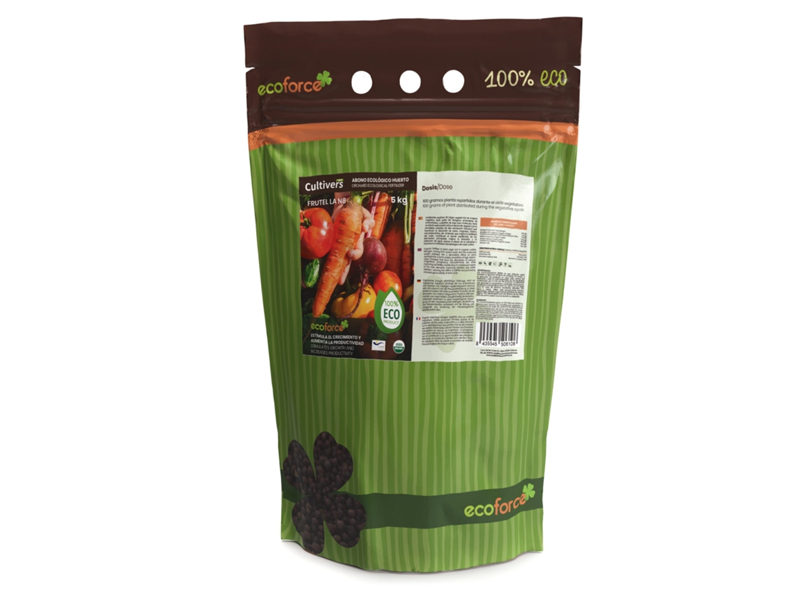 CULTIVERS Abono Huerto Ecológico 5 kg 100% Orgánico y Natural Microgránulado. Mejora la Productividad de los Cultivos Liberación Lenta