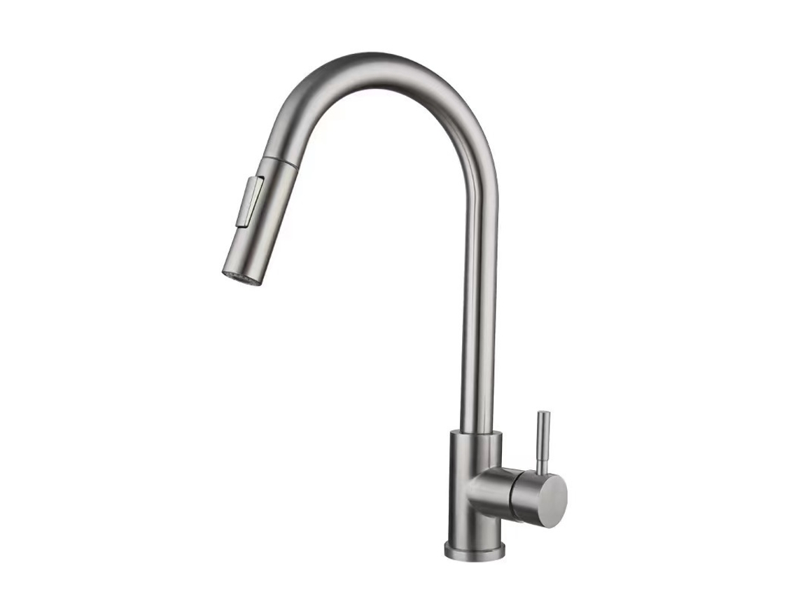 Grifo Eifson de acero inoxidable 304, monomando con dos niveles de caudal (cepillado)