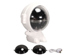 Lámpara Proyectora Astronauta Giratoria Con Batería De Litio 4.1w Luz Nocturna 5v 1a Para Dormitorio Blanco