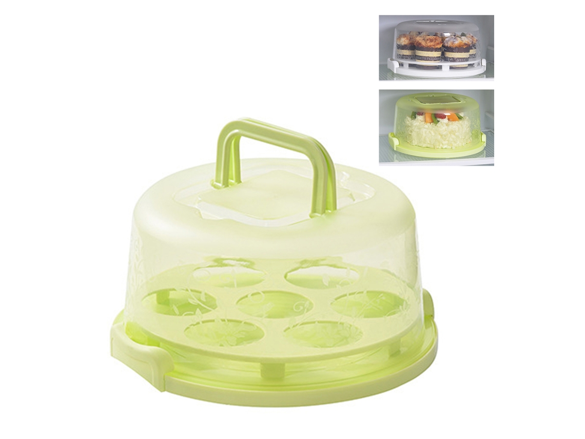 Soporte Para Pasteles Con Tapa Transparente Y Asa, Plato De Postre Con Soporte Para Cupcakes, Material Pp.