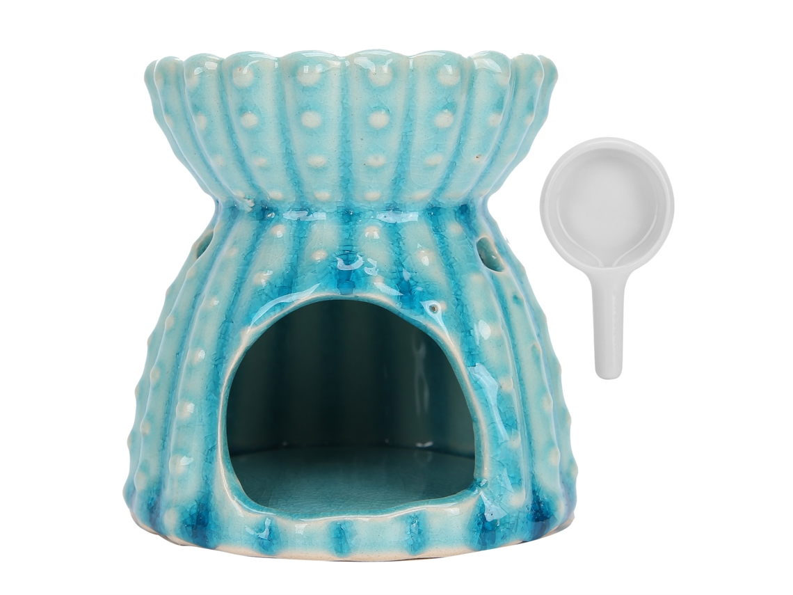 Quemador De Aceites Esenciales Cerámica Horno Aromaterapia Portavelas Decoración Hogar Azul