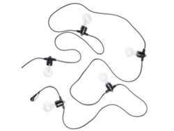 Kit Guirnalda Luces Exterior 5m Negro + 5 Bombillas Filamento Led E27 24v Negro