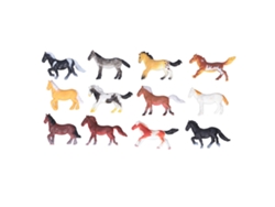 Bjww-12 Peças De Cavalo De Brinquedo De Plástico Durável Alta Simulação Diferentes Posições Cores Vibrantes Para Crianças