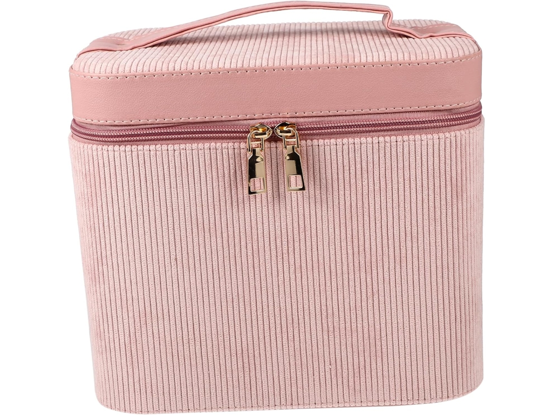 Neceser De Viaje Para Mujer Con Doble Capa Para Cosméticos, Espejo Y Compartimento De Almacenamiento.