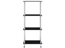 Maison Exclusive - Estantería 4 Niveles Cristal Templado Negro 40x40x100 Cm