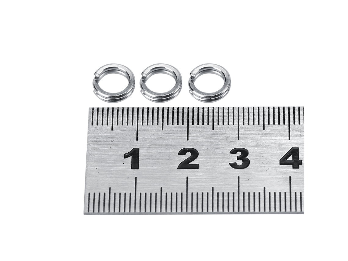 100pcs Anillo Separable De Acero Inoxidable Doble Círculo Conector De Señuelo Para Pesca (9)
