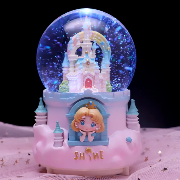 (estilo 8) Bola De Cristal De Castillo, Copo De Nieve, Luz Flotante, Altavoz, Decoración Para Habitación De Niña